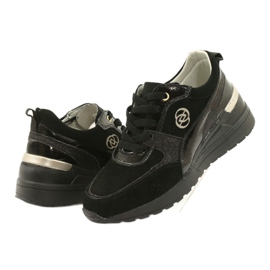 Evento Sneakers con Zeppa da Donna in Pelle 21PB08-3954 Nere nero 2