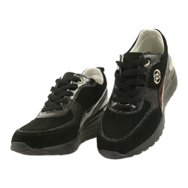 Evento Sneakers con Zeppa da Donna in Pelle 21PB08-3954 Nere nero 1