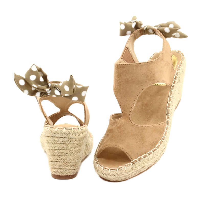 Sandali espadrillas beige con fiocco da donna Jezzi 21SD98-3593 2