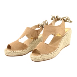 Sandali espadrillas beige con fiocco da donna Jezzi 21SD98-3593 1