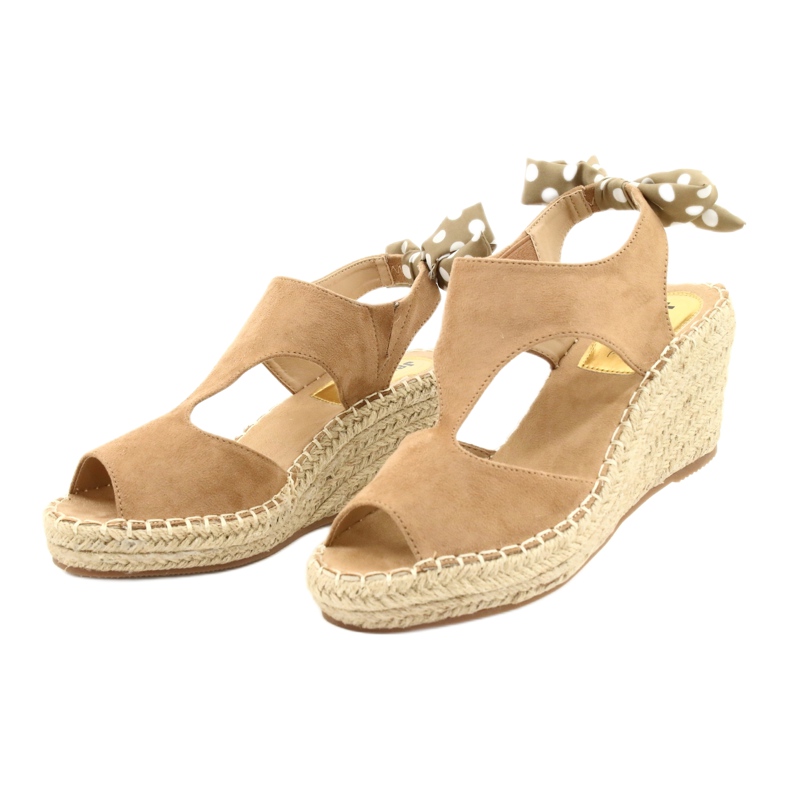 Sandali espadrillas beige con fiocco da donna Jezzi 21SD98-3593 1