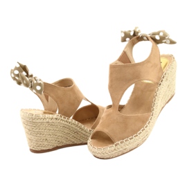 Sandali espadrillas beige con fiocco da donna Jezzi 21SD98-3593 3
