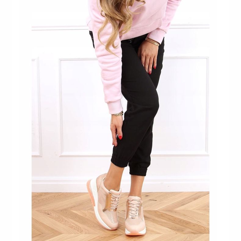 Rosa RQ288 Scarpe sportive rosa con zeppa nascosta 1