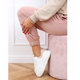 Sneakers da donna bianche e rosa A88-63 Pink bianco 2