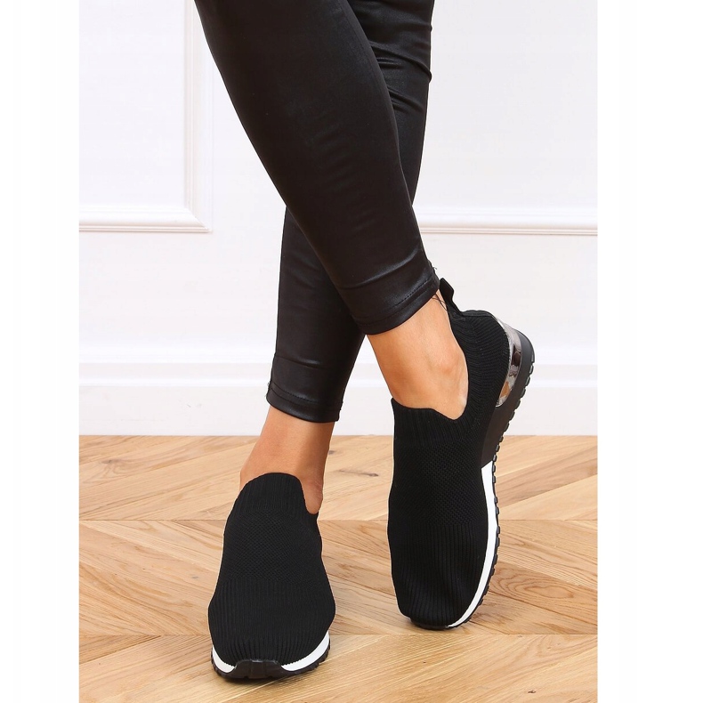 Nero LDH006 Scarpe sportive calzini neri 2