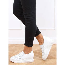 Sneakers slip on zeppe bianche HY-251 White bianca 1