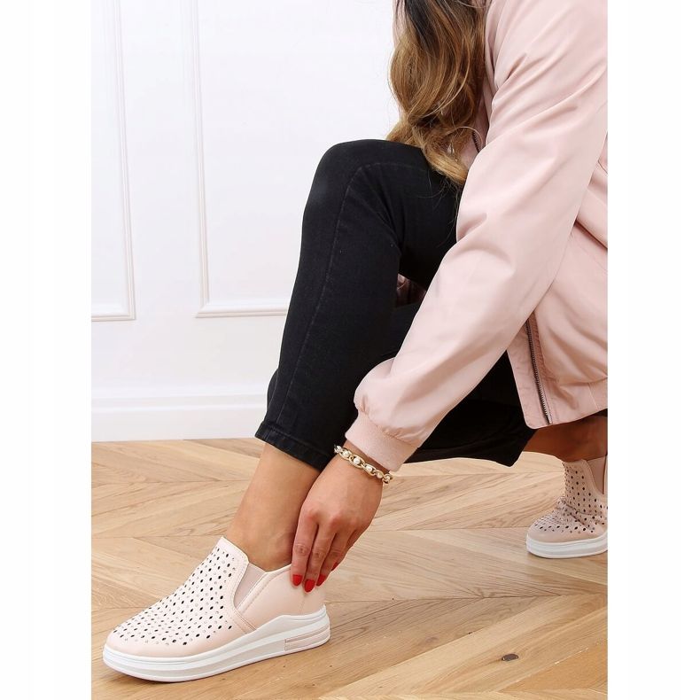 Sneakers rosa slip on zeppe HY-251 Pink 1