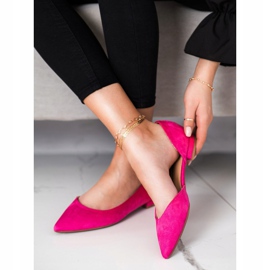 Lovery Ballerine scamosciate con cut-out rosa 1