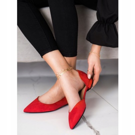 Lovery Ballerine scamosciate con cut-out rosso 2
