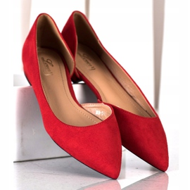 Lovery Ballerine scamosciate con cut-out rosso 1