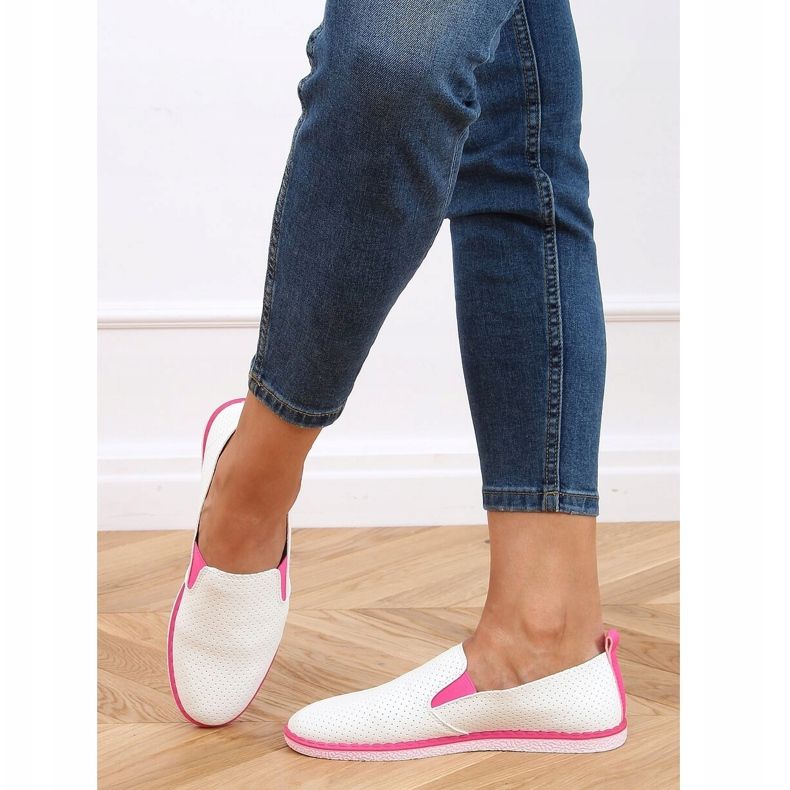 Sneakers slip-on bianche AA620 Fushia bianca 2