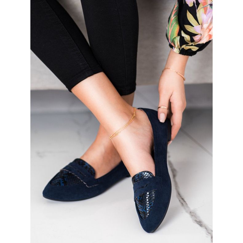 Small Swan Stampa serpente Lordsy blu scuro blu navy 1