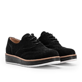 Scarpe in camoscio nero su suola alta Kenya 1