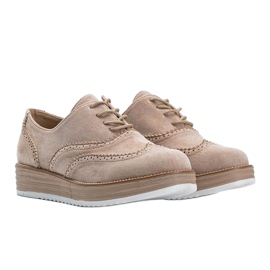 Scarpe scamosciate beige su suola alta Kenya 1