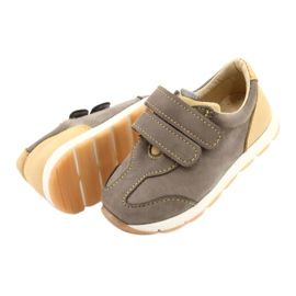 Mazurek Scarpe per ragazzi in pelle 1362 in velcro marrone 2
