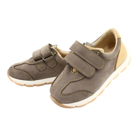 Mazurek Scarpe per ragazzi in pelle 1362 in velcro marrone 1