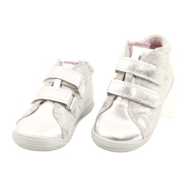 Mazurek Stivaletti sportivi in ​​pelle con velcro 1264 fiore argento d'argento 2