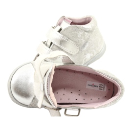 Mazurek Stivaletti sportivi in ​​pelle con velcro 1264 fiore argento 5