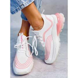 Calze sportive bianche BX1820-SP WHITE / PINK bianca rosa 1