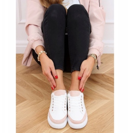 Sneakers da donna bianche 6110 Rosa bianca 1
