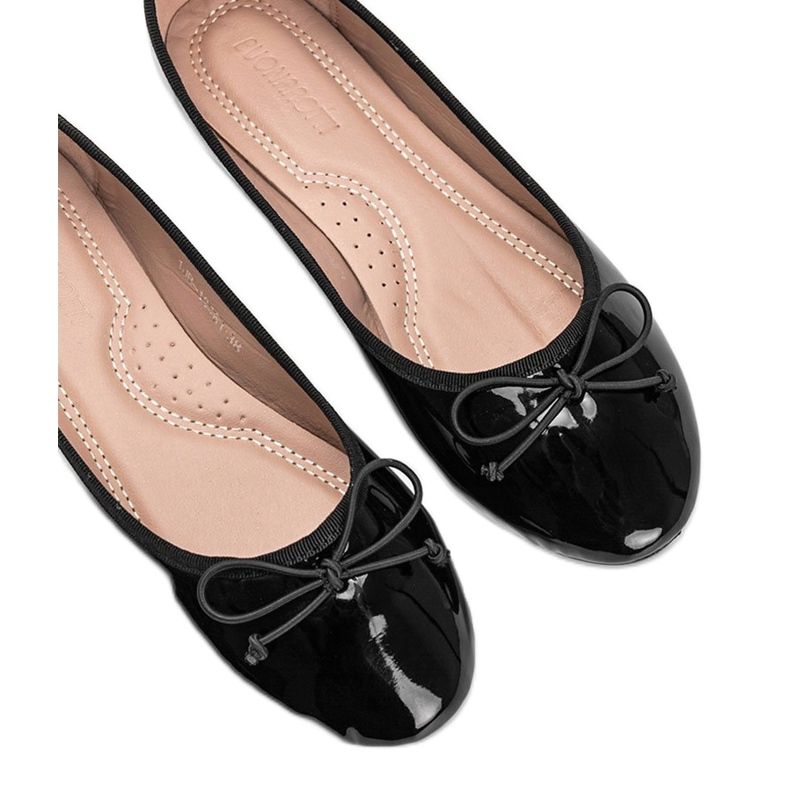 Ballerine laccate nere con fiocco Lesley nero 1