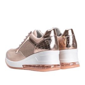 Sneakers oro rosa sulla zeppa Jimena 2