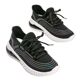 Sneakers slip-on nere con motivo Delaney olografico nero 1
