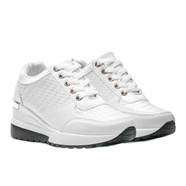 Sneakers bianche lucide sulla zeppa Mara bianco 1