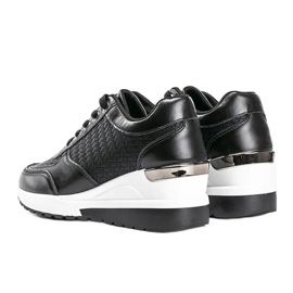 Sneakers nere lucide sulla zeppa Mara nero 1