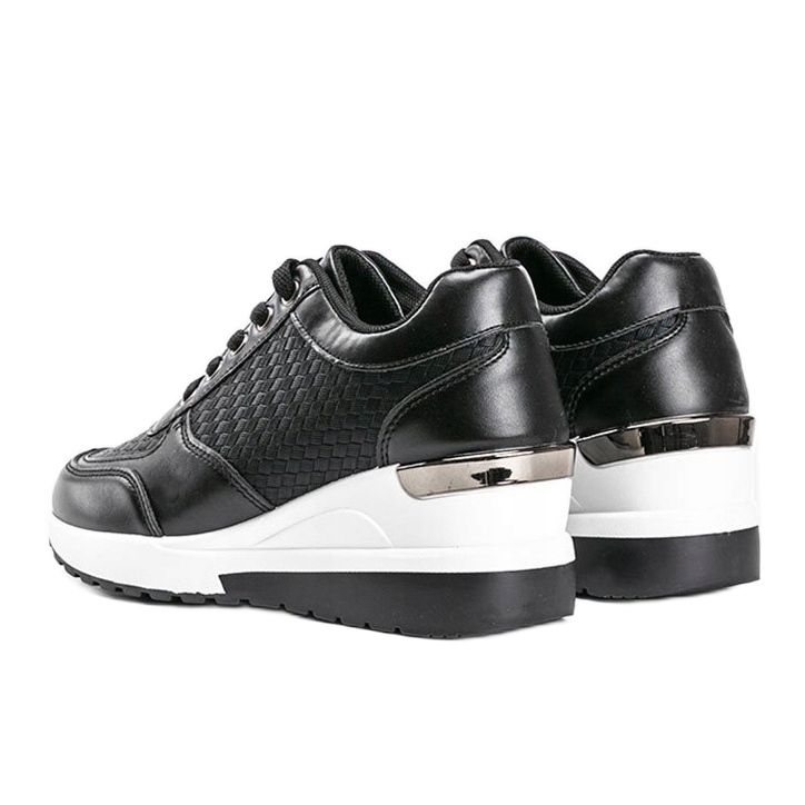 Sneakers nere lucide sulla zeppa Mara nero 1