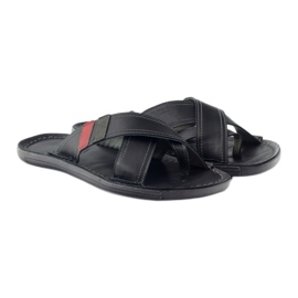 Infradito da uomo in pelle Badura 2893 nere nero rosso 4