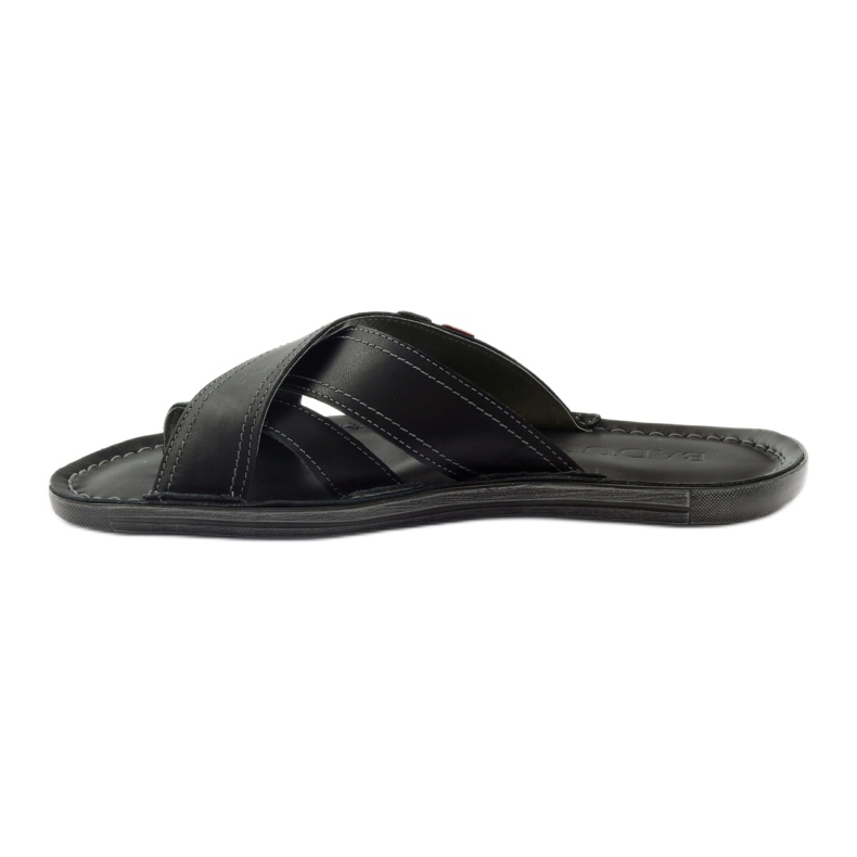 Infradito da uomo in pelle Badura 2893 nere nero rosso 2