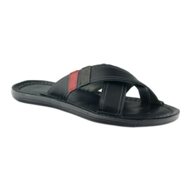 Infradito da uomo in pelle Badura 2893 nere nero rosso 1