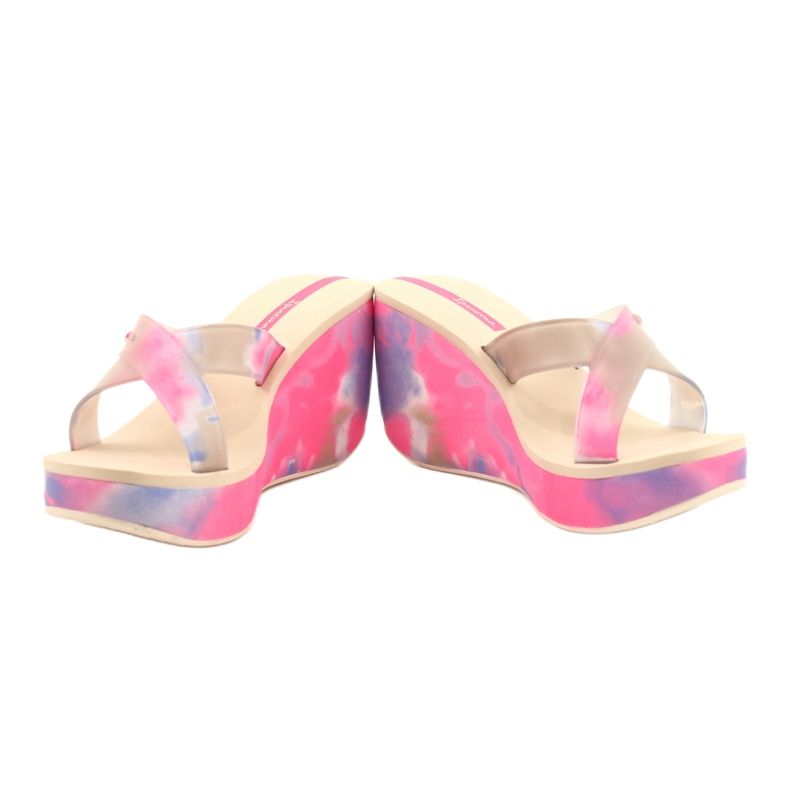 Pantofole con zeppa Ipanema 83071 Lipsick Straps VII da donna beige blu rosa 5