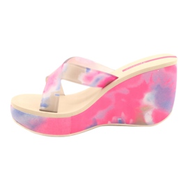Pantofole con zeppa Ipanema 83071 Lipsick Straps VII da donna beige blu rosa 1
