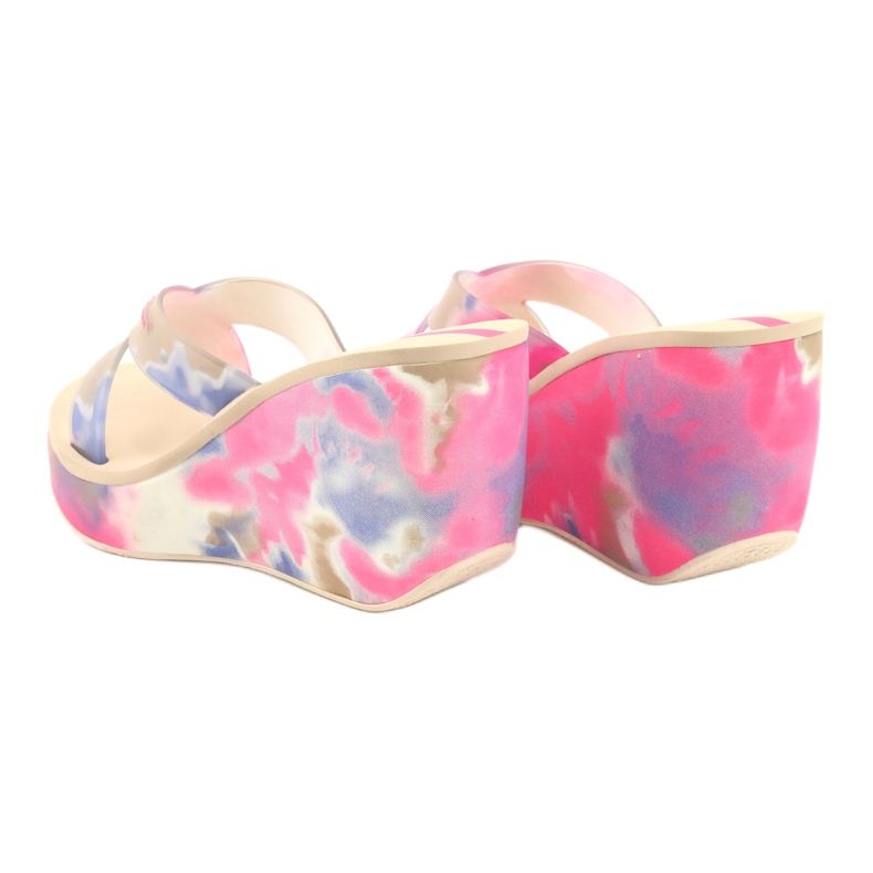 Pantofole con zeppa Ipanema 83071 Lipsick Straps VII da donna beige blu rosa 6