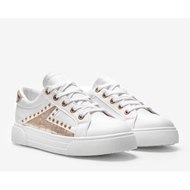 Sneakers bianche con accessori Gloria dorati bianca 1