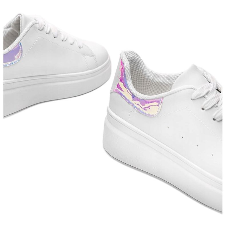 Sneakers bianche con inserto Lillian olografico bianco 1