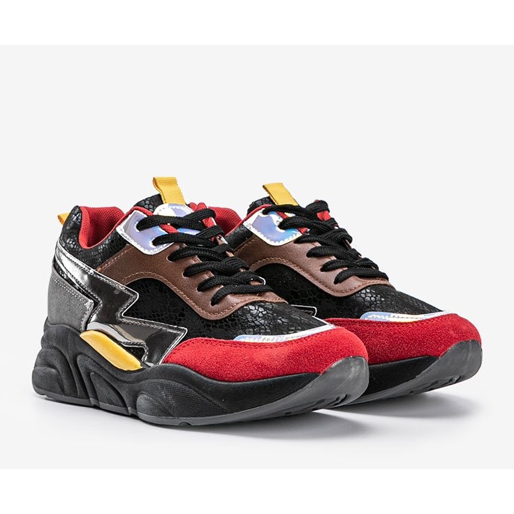 Sneakers nere con motivo a pelle di serpente Lindsay nero 1