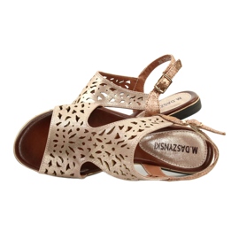 M.Daszyński Sandali dorati traforati MR1583-34 d'oro 4