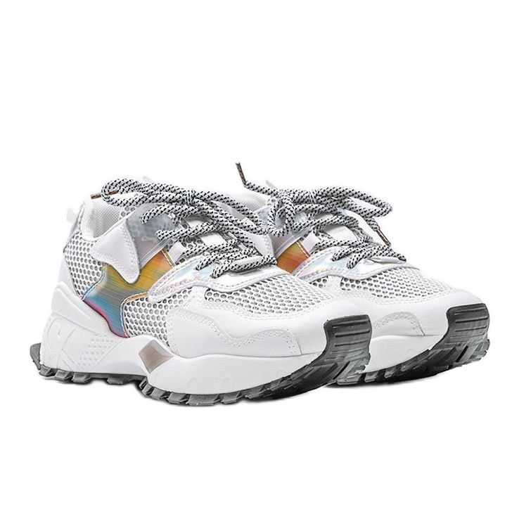 Sneakers bianche con suola spessa con rete Elain bianco multicolore 1