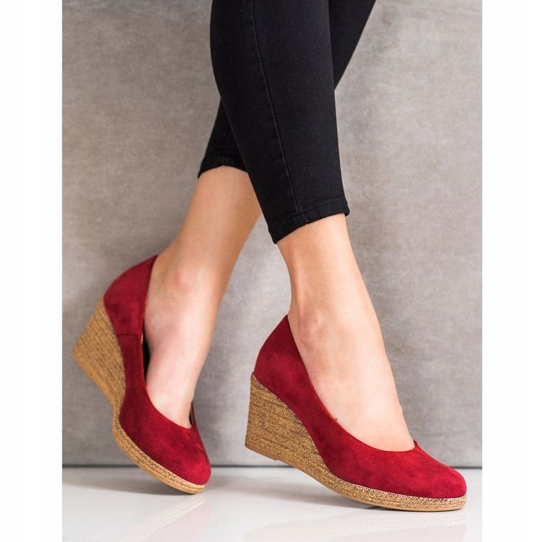 Décolleté VINCEZA in camoscio rosso 2