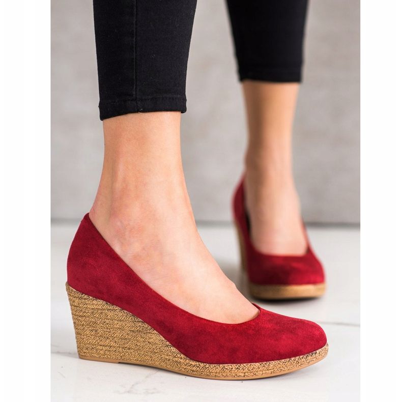 Décolleté VINCEZA in camoscio rosso 1