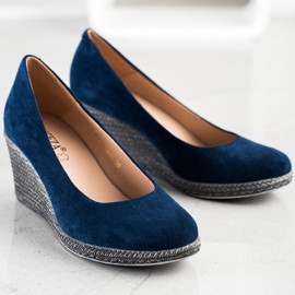 Décolleté VINCEZA in camoscio blu 1