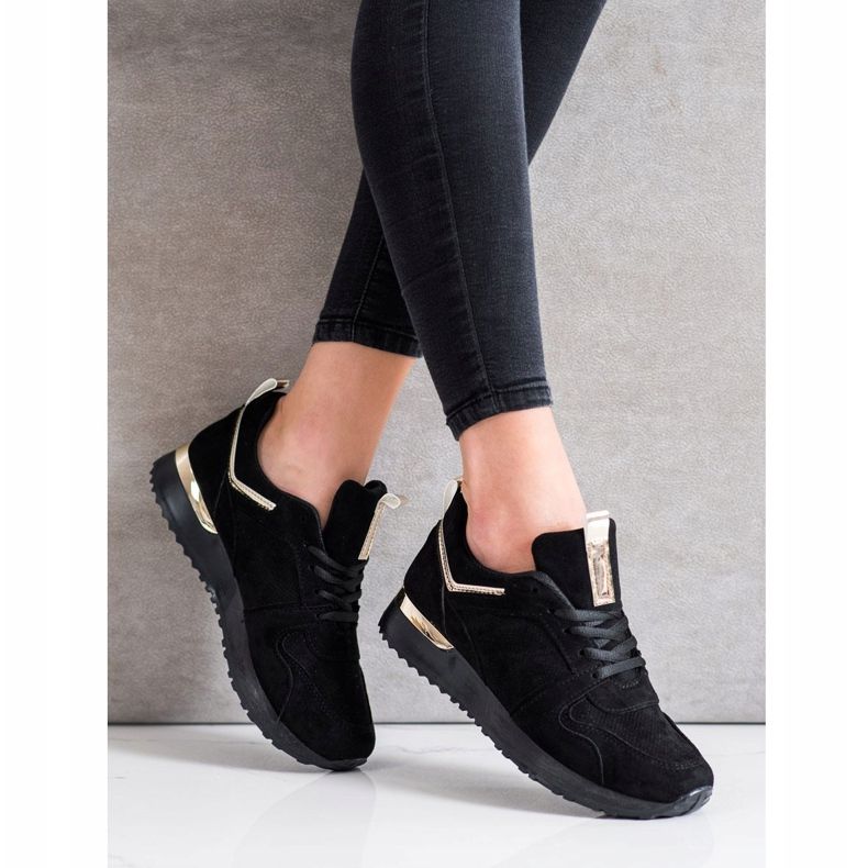 SHELOVET Sneakers in pelle scamosciata nera nero 2