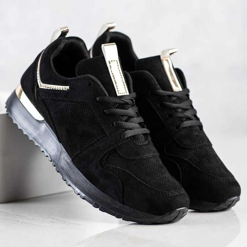 SHELOVET Sneakers in pelle scamosciata nera nero 1