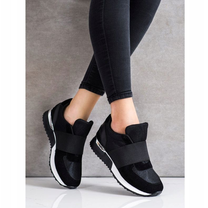 SHELOVET Eleganti scarpe da ginnastica slip-on nero 1