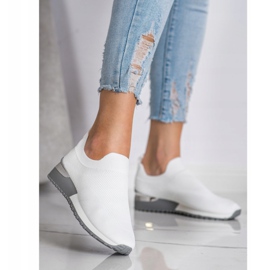 SHELOVET Sneakers in tessuto traforato bianco 1