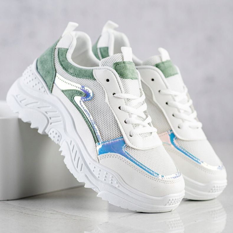 SHELOVET Sneakers Con Inserti Verdi bianco verde 1
