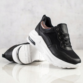 Weide Sneakers comode sulla piattaforma nero 1